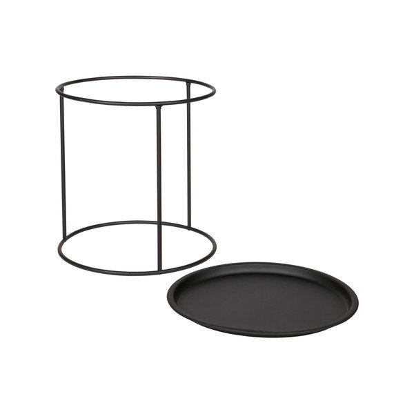 Melns kafijas galdiņš WOOOD Ivar, Ø 40 cm-image-2