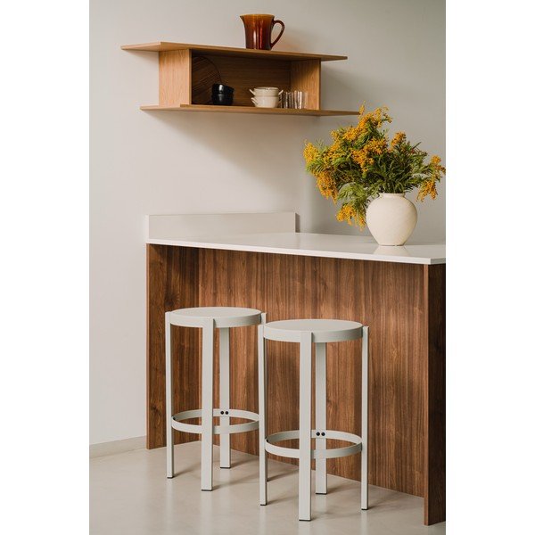 Gaiši pelēka tērauda bāra taburete (sēdekļa augstums 65 cm) Doon – noo.ma-image-1