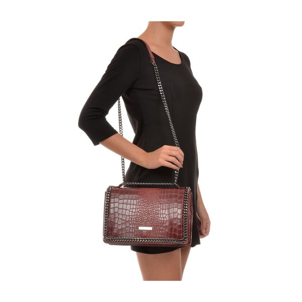 Sarkana ādas somiņa Carla Ferreri Chain-image-4