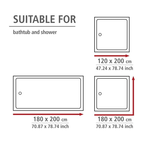 Balts dušas aizkars ar pretpelējuma apdari Wenko Dandelions, 180 x 200 cm-image-2