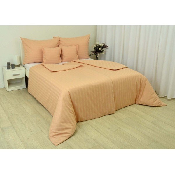 Oranža damasta gultas veļa vienvietīgai gultai 140x220 cm Damask 