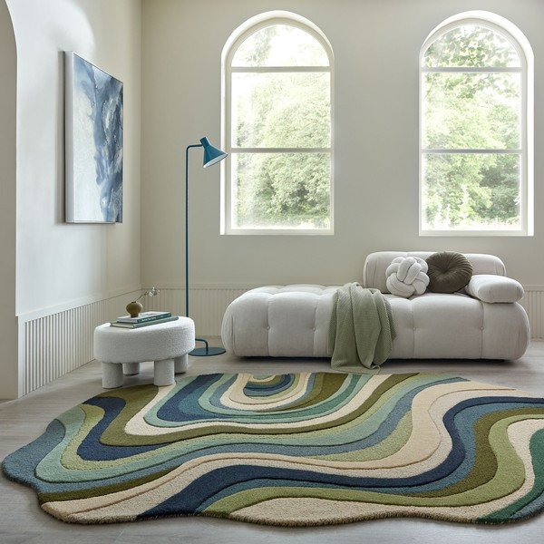Zaļš ar rokām darināts vilnas paklājs 200x290 cm Envy Wool – Flair Rugs-image-1