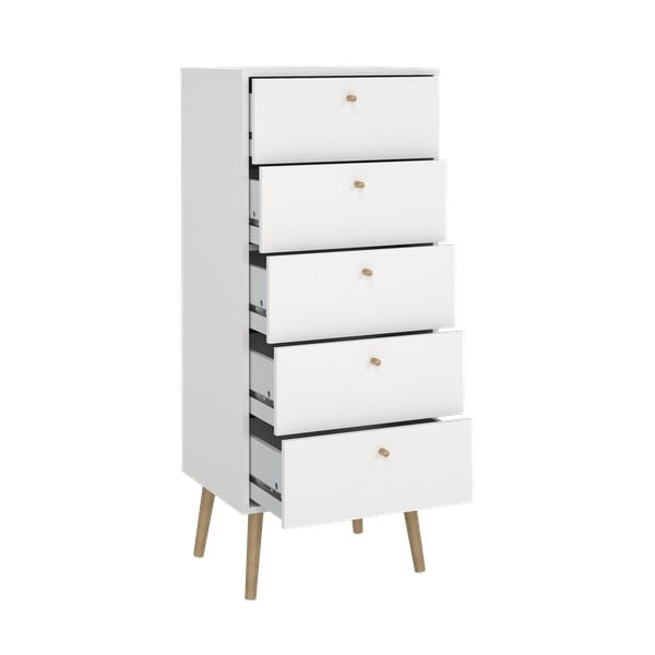 Balta augsta kumode 50x120 cm Bodo – Tvilum-image-3