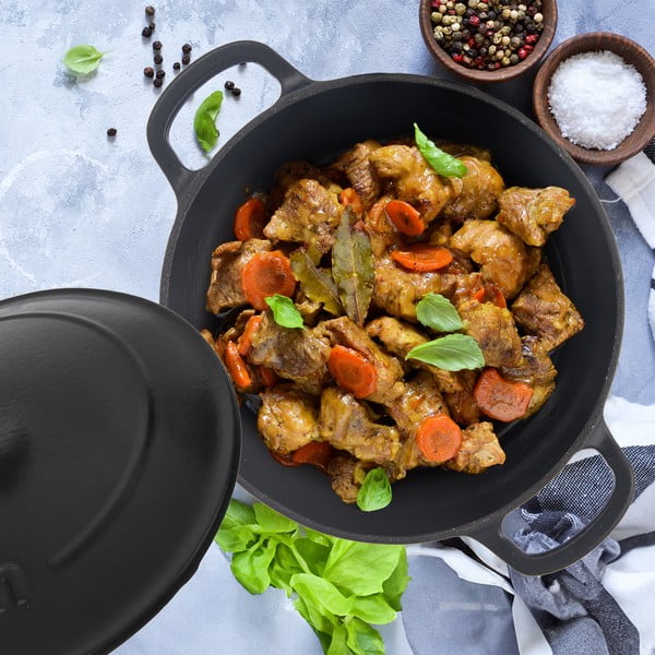 Čuguna katls ar vāku piemērots indukcijas plītij 5,2 l LITINA SMALT – Orion-image-1