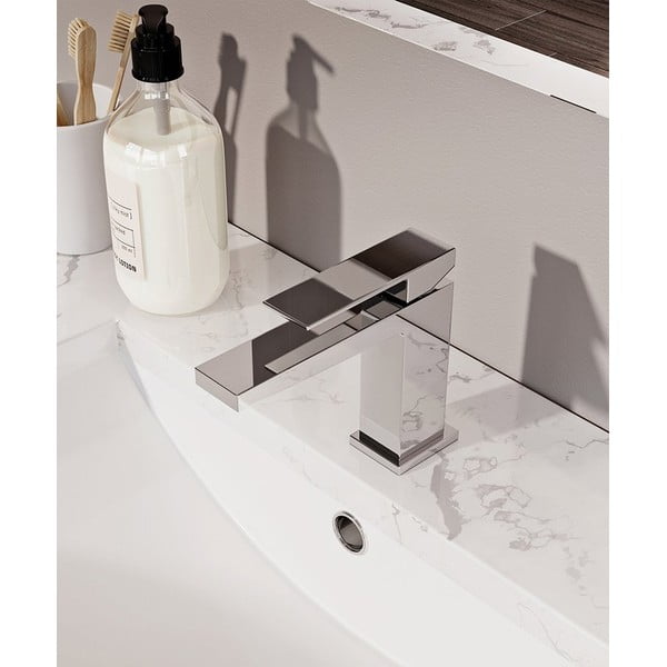 Spīdīgas sudraba krāsas stāvošs jaucējkrāns izlietnei Latus – Sapho-image-1