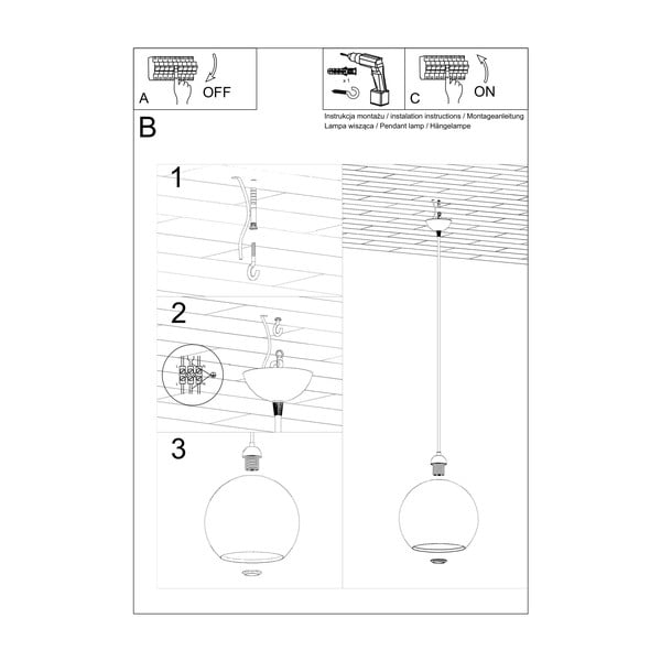 Dzeltena griestu lampa Sollux Bilbao-image-4