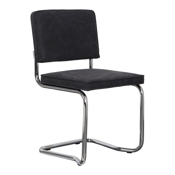 2 melnu Zuiver Ridge Rib Kink Vintage krēslu komplekts