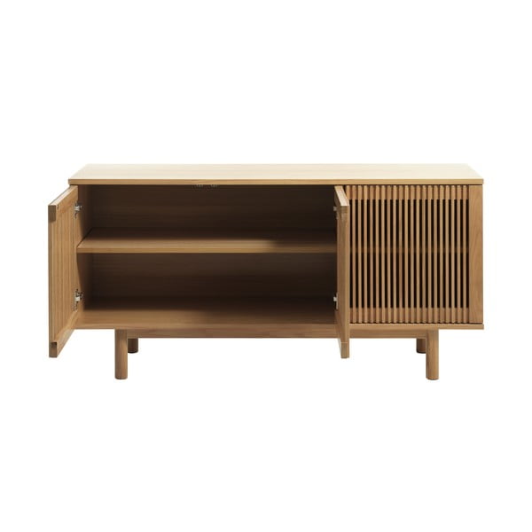 Dabīga toņa zema kumode ar ozolkoka imitāciju 143x70 cm Tiber – Unique Furniture-image-4