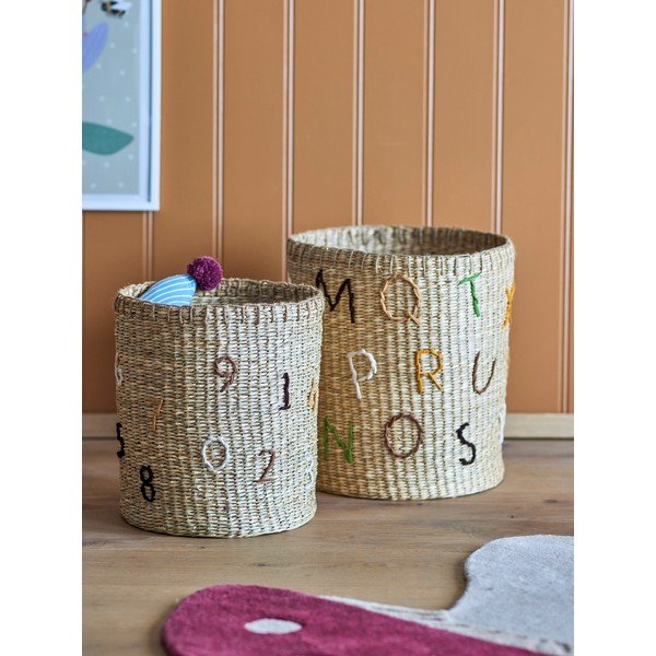 Dabīga toņa bērnu rotaļlietu grozi no jūraszāles (2 gab.) ø 35x38 cm Dinne – Bloomingville Mini-image-2