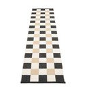 Melns/krēmkrāsas iekštelpu un āra celiņa paklājs 70x300 cm Pix Black Vanilla – Pappelina