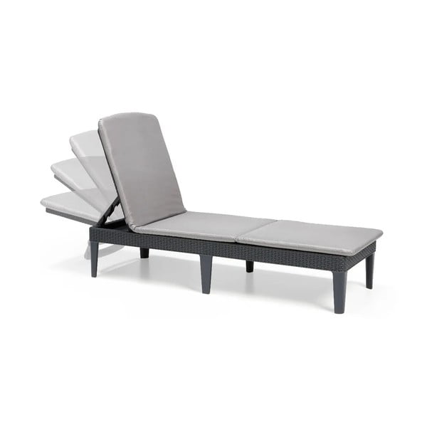 Tumši pelēks plastmasas dārza zvilnis Jaipur – Keter-image-2