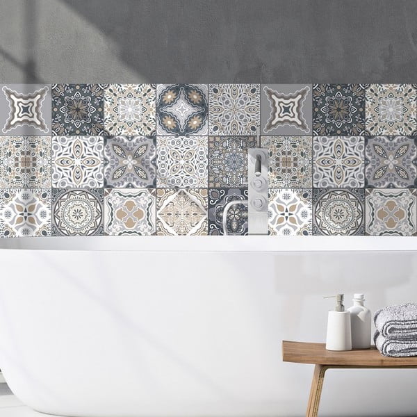 9 dekoratīvo sienas uzlīmju komplekts Ambiance Orfeo, 10 x 10 cm-image-3