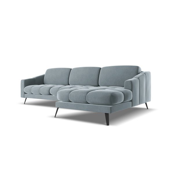 Gaiši zils samta stūra dīvāns (ar labo stūri) Nalu – Makamii-image-3