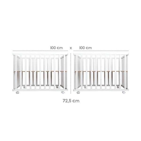 Balta bērnu sētiņa 100x100 cm Little stars – Roba-image-3