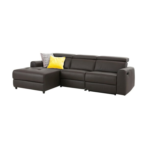 Tumši brūns ādas stūra dīvāns (ar kreiso stūri) Capena – Støraa-image-2