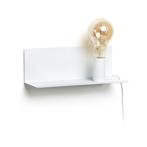 Balta sienas lampa ar plauktu Hannah – Kave Home