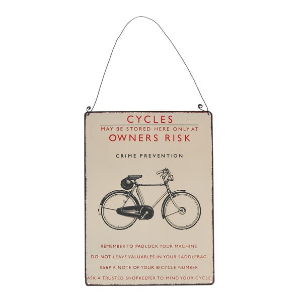 Metāla izkārtne 17x23 cm Retro Bicycle – Rex London