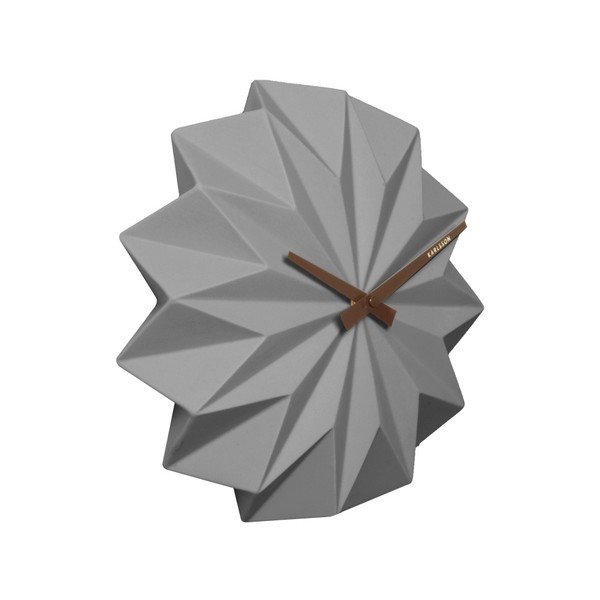 Pelēks sienas pulkstenis Karlsson Origami-image-1