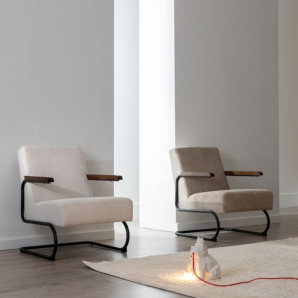 Pelēkbrūns atpūtas krēsls no šenila auduma Industra – Ixia-image-4