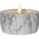 Pelēka un balta LED svece Star Trading Flamme Marble, augstums 7,5 cm