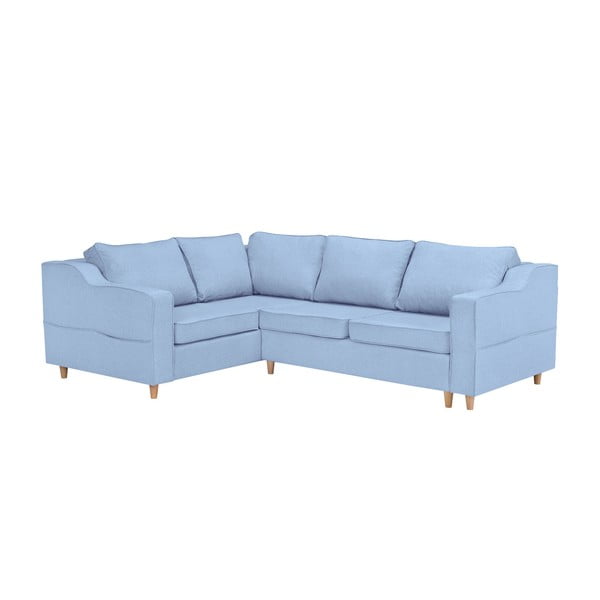 Mazzini Sofas Jonquille četru sēdvietu dīvāns, gaiši zils, kreisais stūris