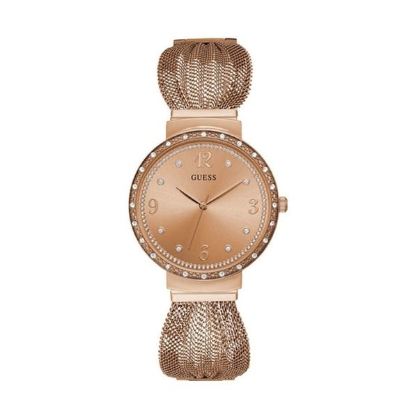 Sieviešu pulkstenis no rozā zelta ar nerūsējošā tērauda siksniņu Guess W1083L3
