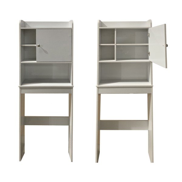 Balts augsts skapītis virs veļas mašīnas 58x173 cm Laundry – Tomasucci-image-3