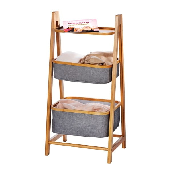 Pelēks/brūns bambusa vannas istabas plaukts 44x91 cm Bahari – Wenko-image-1