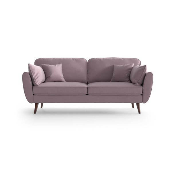 Gaiši rozā samta dīvāns My Pop Design Auteuil