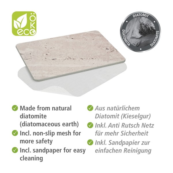 Gaiši brūns diatomīta vannas istabas paklājiņš 39x60 cm Puna – Wenko-image-3