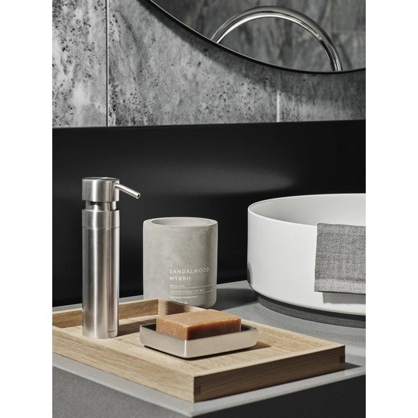 Spīdīgas sudraba krāsas nerūsējošā tērauda sienas ziepju dozators 100 ml Nexio – Blomus-image-3