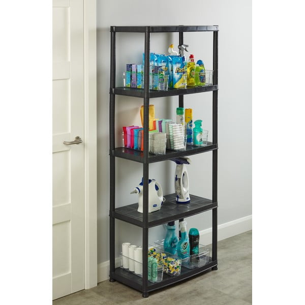 Melns plastmasas darbnīcas plaukts 71x170 cm – Addis-image-1