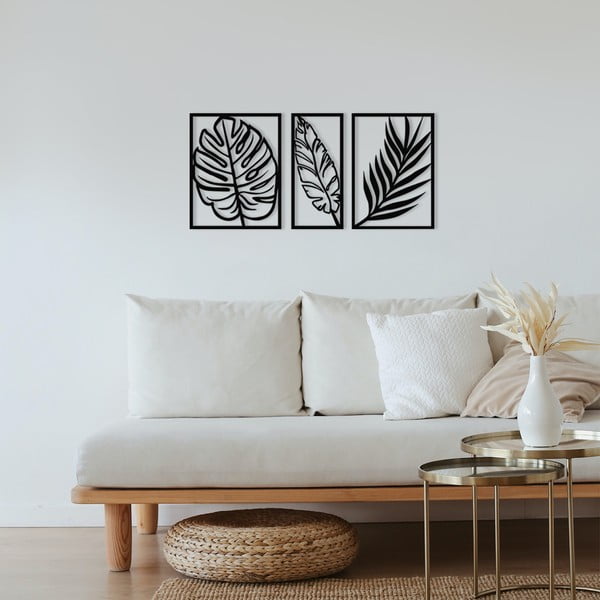 Metāla sienas dekors 80x38 cm Leaf – Wallity-image-1