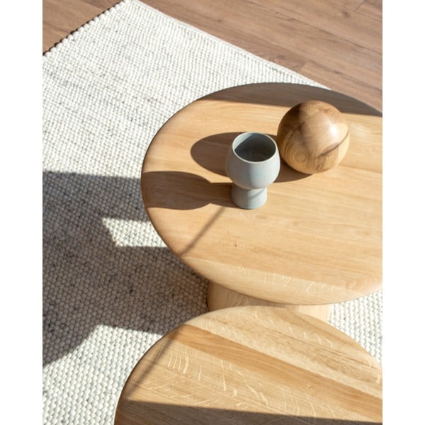 Ozola masīvkoka apaļš sānu galdiņš ø 55 cm Mushroom – Gazzda-image-3