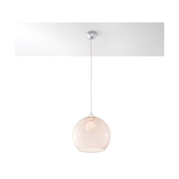 Bēša piekaramā lampa ar stikla abažūru ø 30 cm Bilbao – Sollux-image-2
