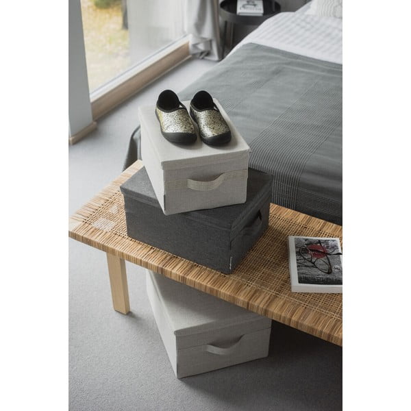 Bēša tekstila uzglabāšanas kaste ar vāku 35x26x19 cm Soft Storage – Bigso-image-4