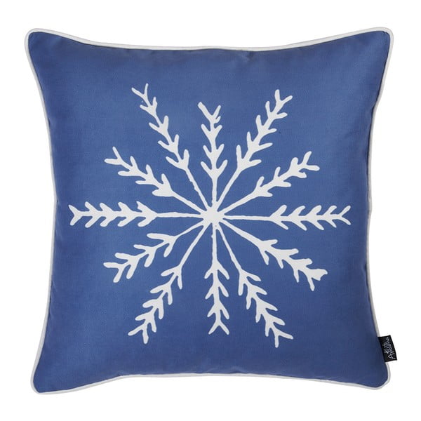 Zila spilvendrāna ar Ziemassvētku motīvu Mike & Co. NEW YORK Honey Snowflake, 45 x 45 cm