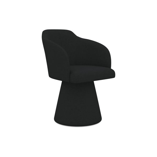 Melns polsterēts ēdamistabas krēsls Kanoa – Makamii