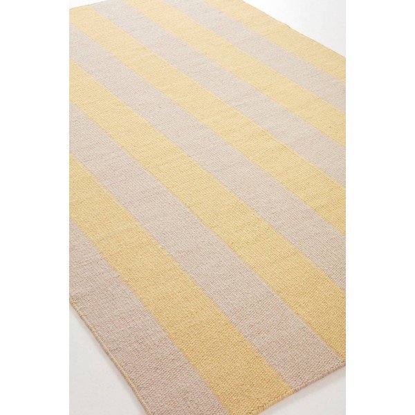 Dzeltens/bēšs ar rokām darināts celiņa paklājs no vilnas maisījuma 80x200 cm Sissel – Jotex-image-4