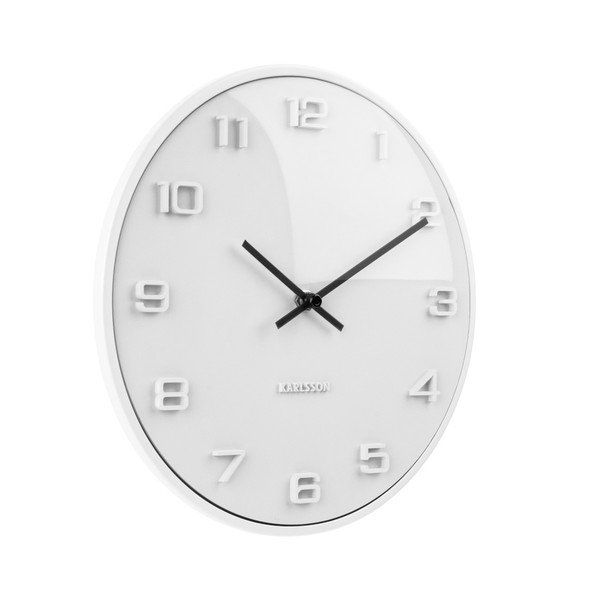 Balts sienas pulkstenis Karlsson Elevated, ⌀ 25 cm-image-1