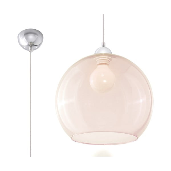 Bēša piekaramā lampa ar stikla abažūru ø 30 cm Bilbao – Nice Lamps