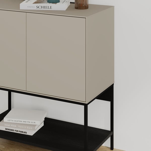 Melns/krēmkrāsas skapītis 80x90x40 cm Amira – Marckeric-image-4