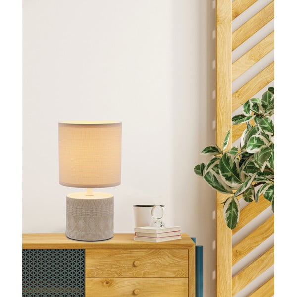 Bēša galda lampa ar auduma abažūru (augstums 26 cm) Dina – Candellux Lighting-image-1