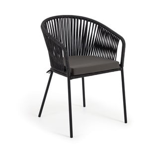 Melns dārza krēsls ar tērauda konstrukciju Kave Home Yanet