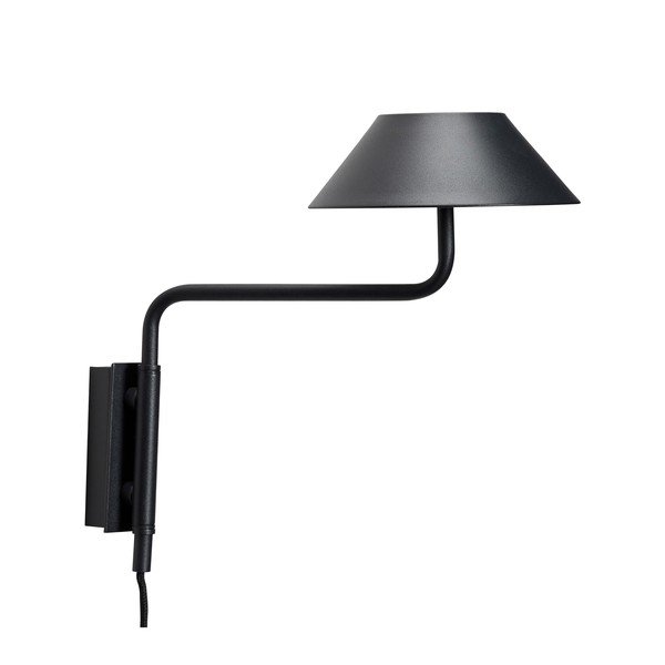 Melna metāla LED sienas lampa ar regulējamu spilgtumu ar vadu ø 30 cm Cover – Hübsch-image-3
