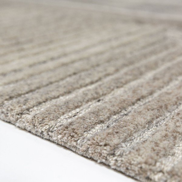 Pelēkbēšs ar rokām darināts vilnas paklājs 200x300 cm Lira  – Flair Rugs-image-2