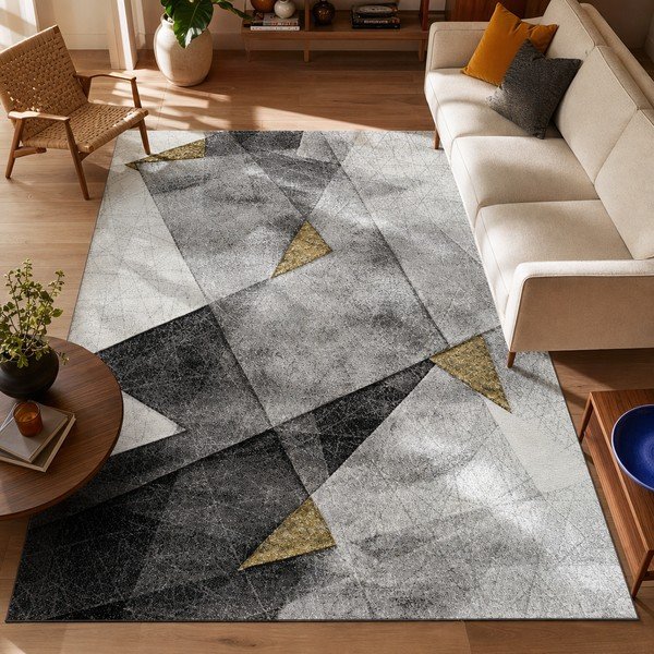 Pelēks un dzeltens paklājs Bianca Grey, 140 x 200 cm-image-4
