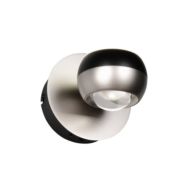 Melna/sudraba krāsas LED sienas lampa Orbit – Trio Select