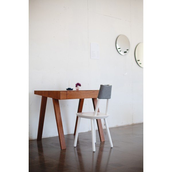 Brūns galds ar oša koka kājām EMKO, 80 x 70 cm-image-1