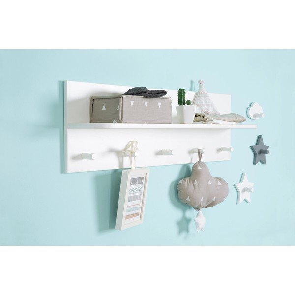 Balts sienas bērnu drēbju pakaramais Dreamworld 3 – Roba-image-2